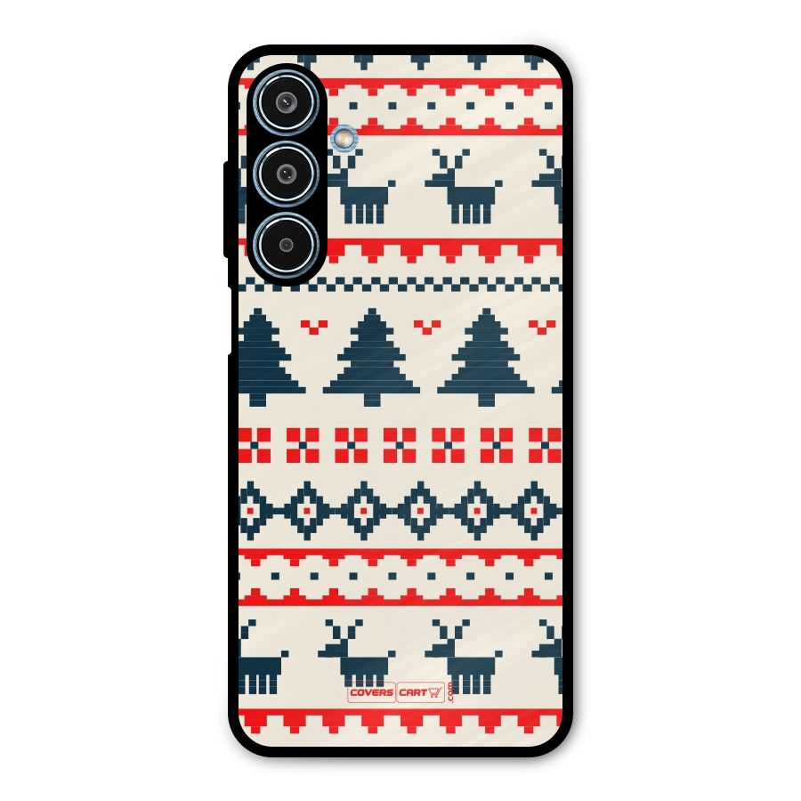 Christmas Design Pattern Metal Back Case for Galaxy M35