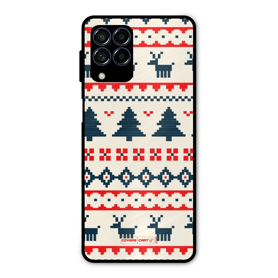 Christmas Design Pattern Metal Back Case for Galaxy M53 5G