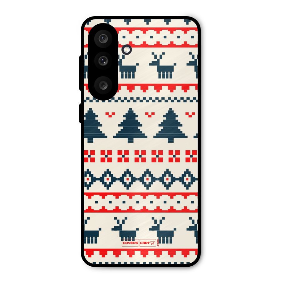 Christmas Design Pattern Metal Back Case for Galaxy M56