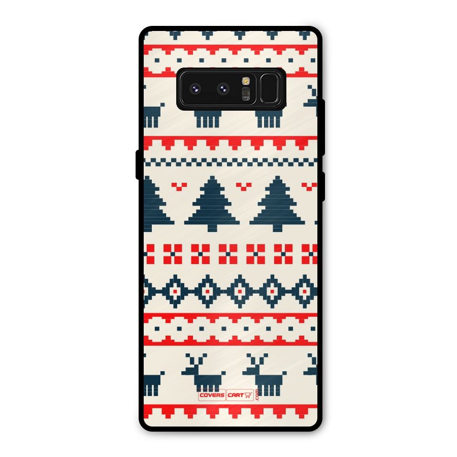 Christmas Design Pattern Metal Back Case for Galaxy Note 8