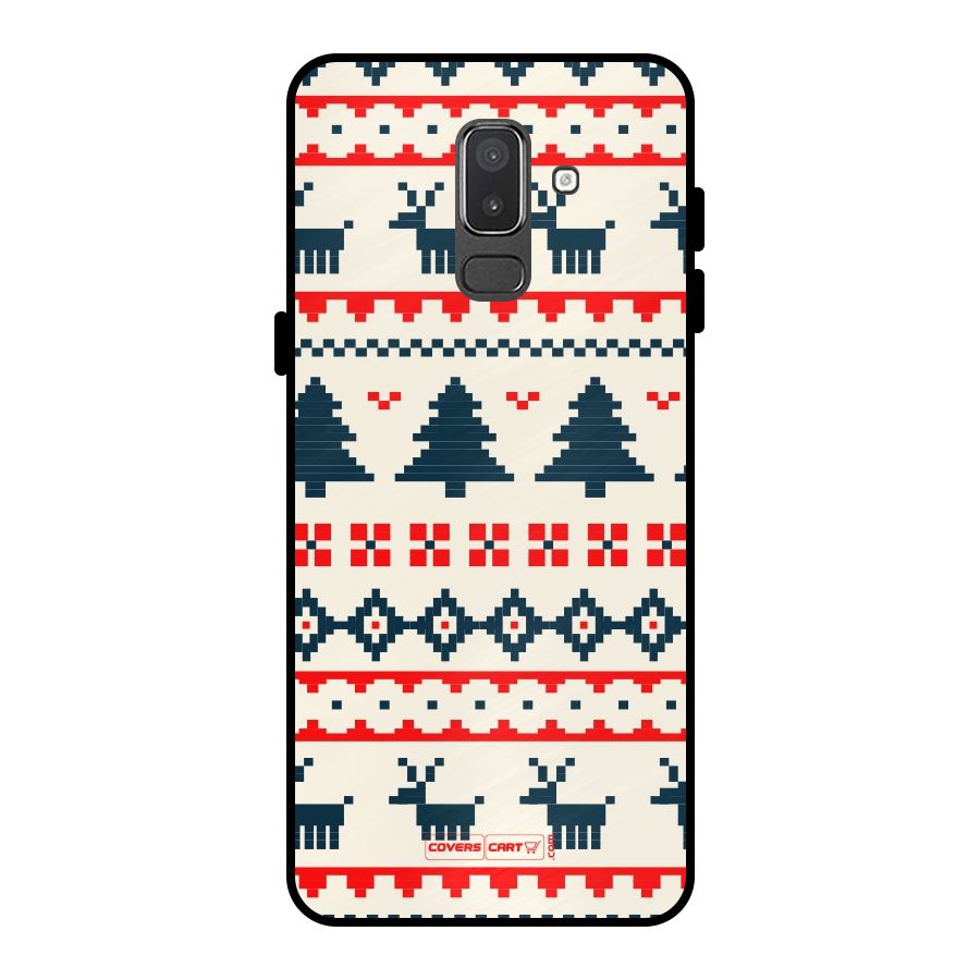 Christmas Design Pattern Metal Back Case for Galaxy On8 (2018)