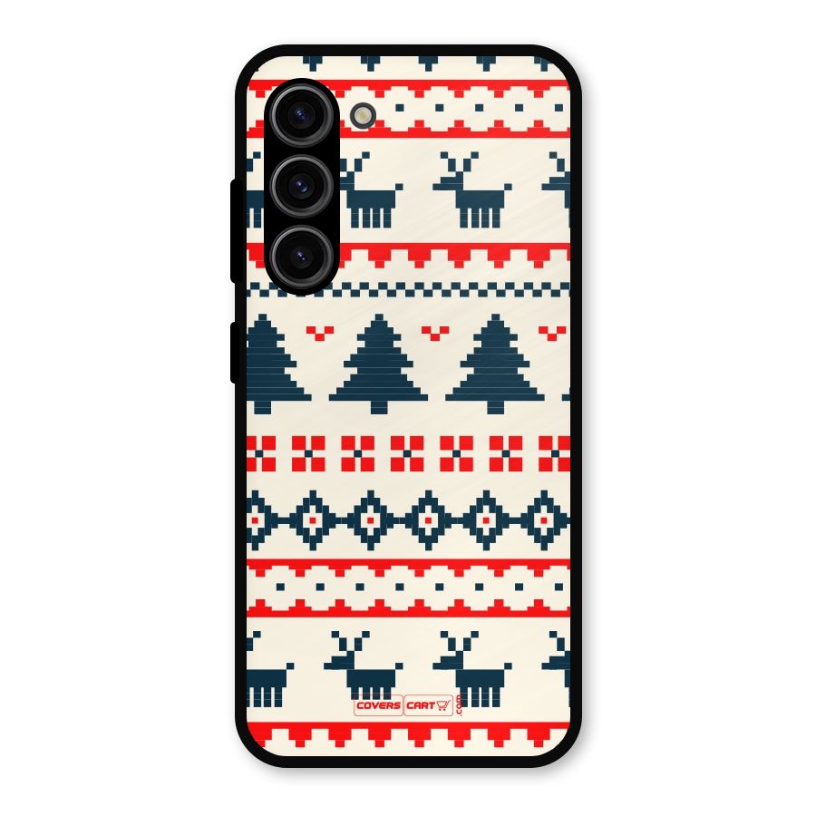 Christmas Design Pattern Metal Back Case for Galaxy S23