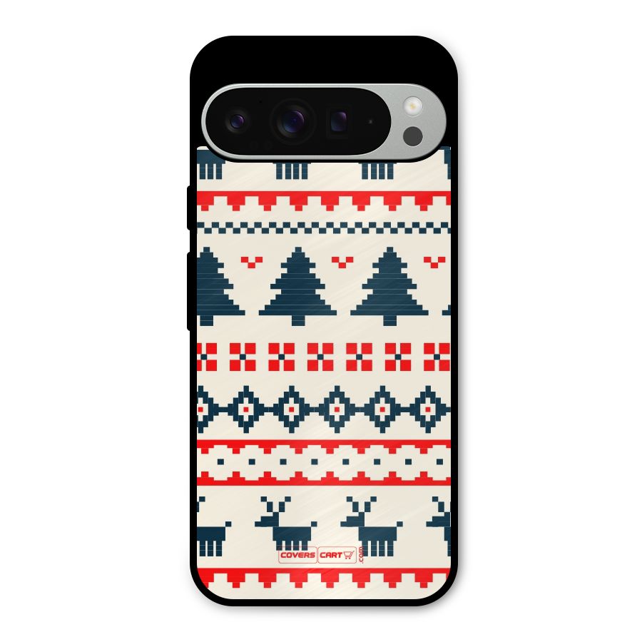 Christmas Design Pattern Metal Back Case for Google Pixel 9 Pro XL