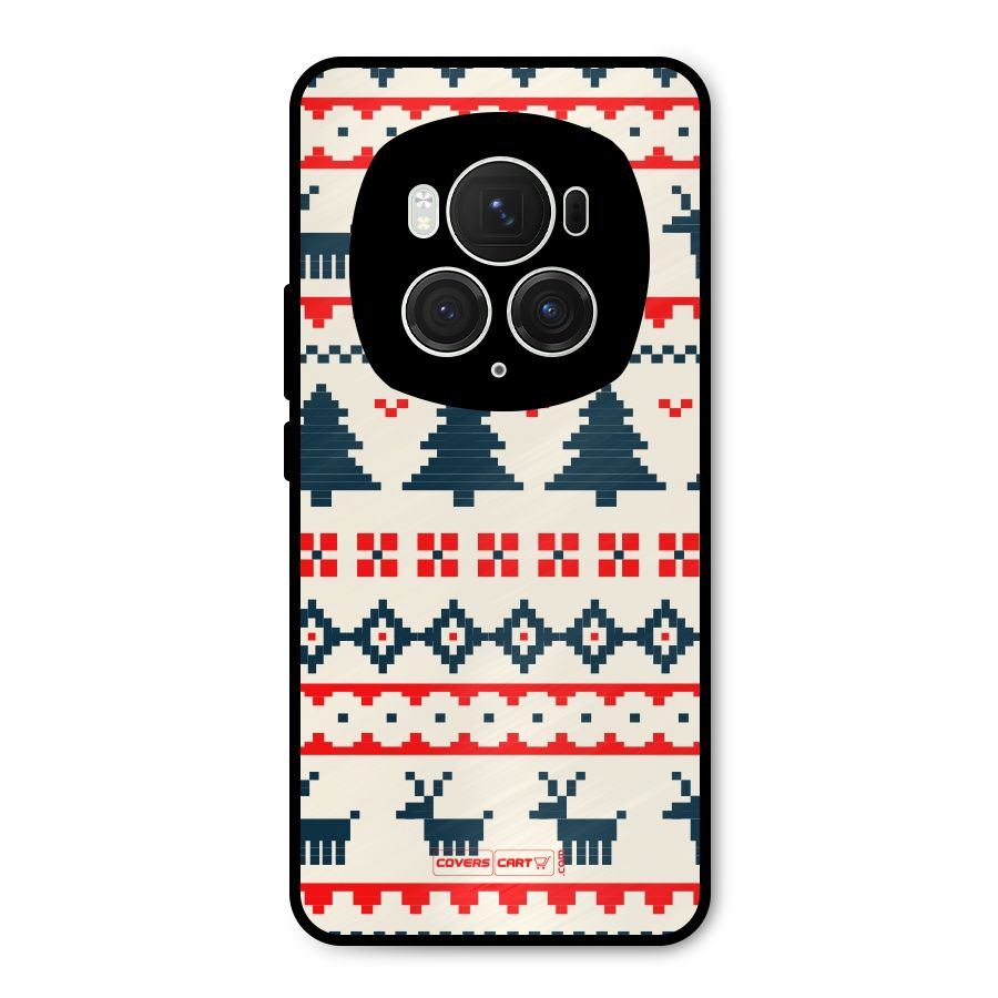 Christmas Design Pattern Metal Back Case for Honor Magic6 Pro