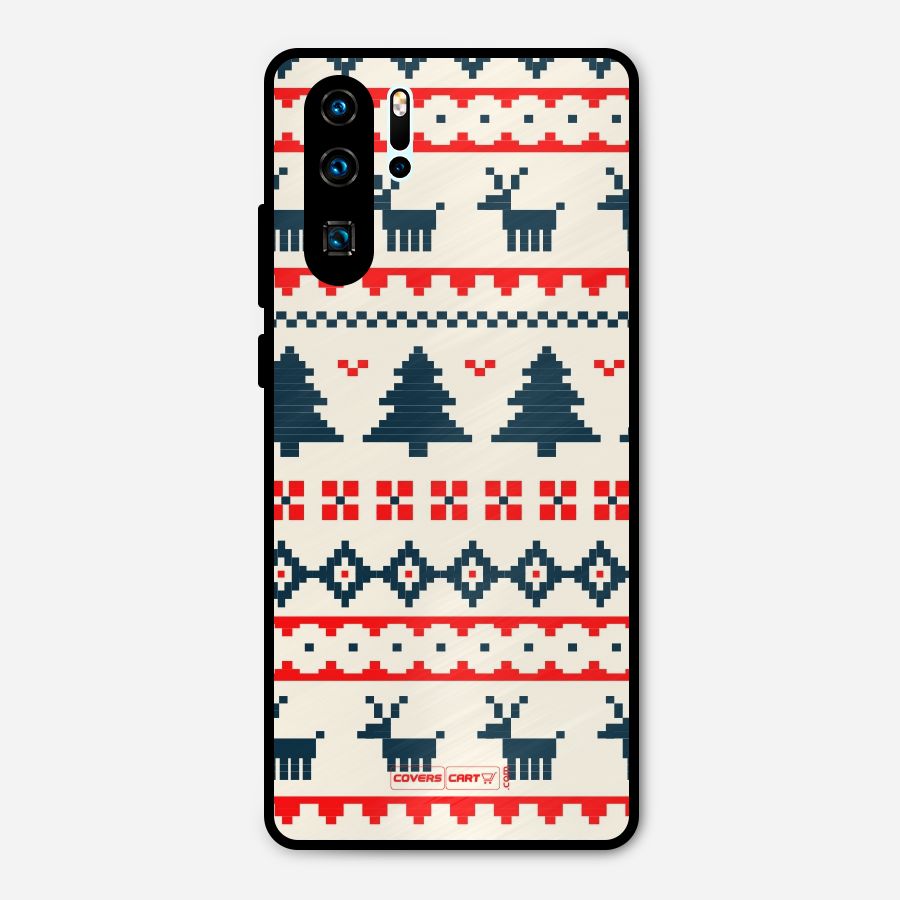 Christmas Design Pattern Metal Back Case for Huawei P30 Pro