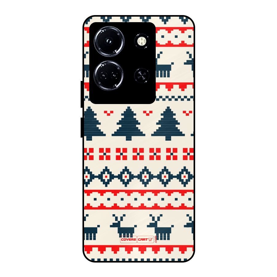 Christmas Design Pattern Metal Back Case for Infinix Note 30 5G