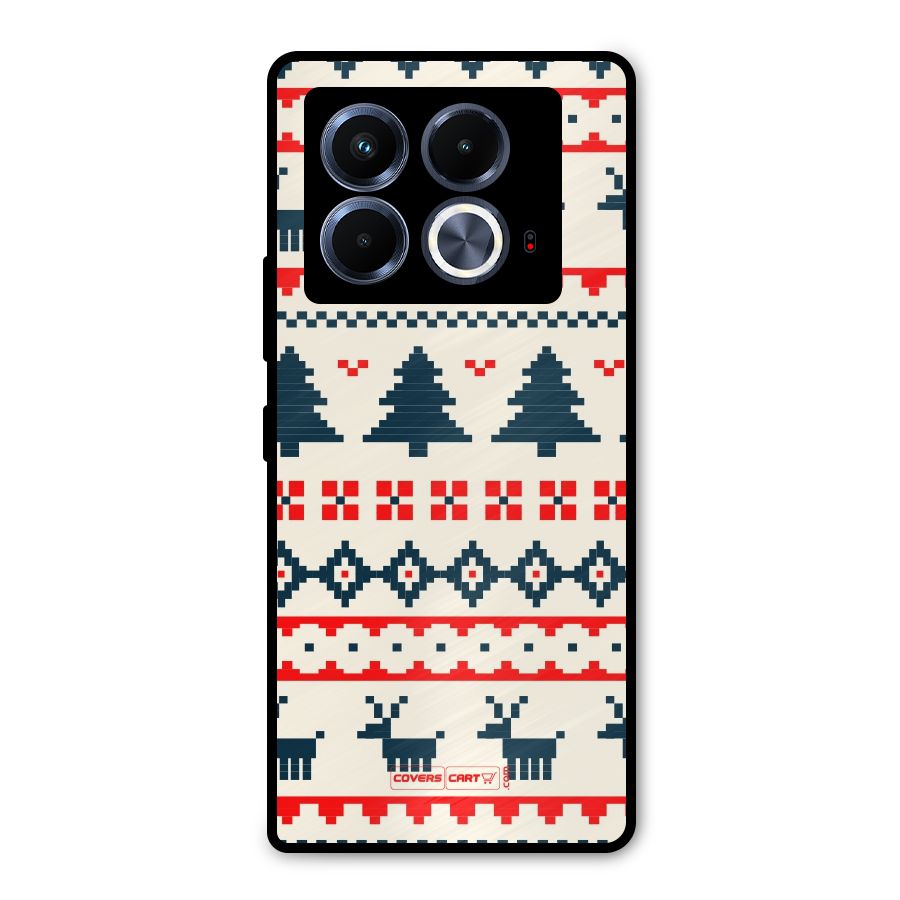 Christmas Design Pattern Metal Back Case for Infinix Note 40 5G