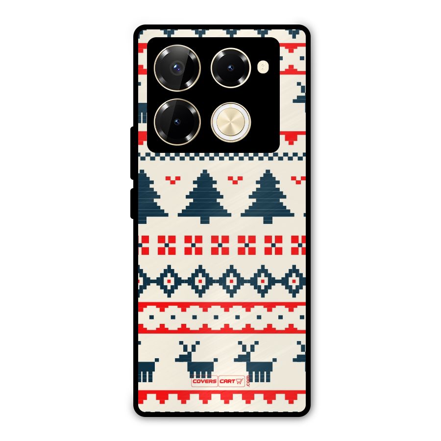 Christmas Design Pattern Metal Back Case for Infinix Note 40 Pro Plus