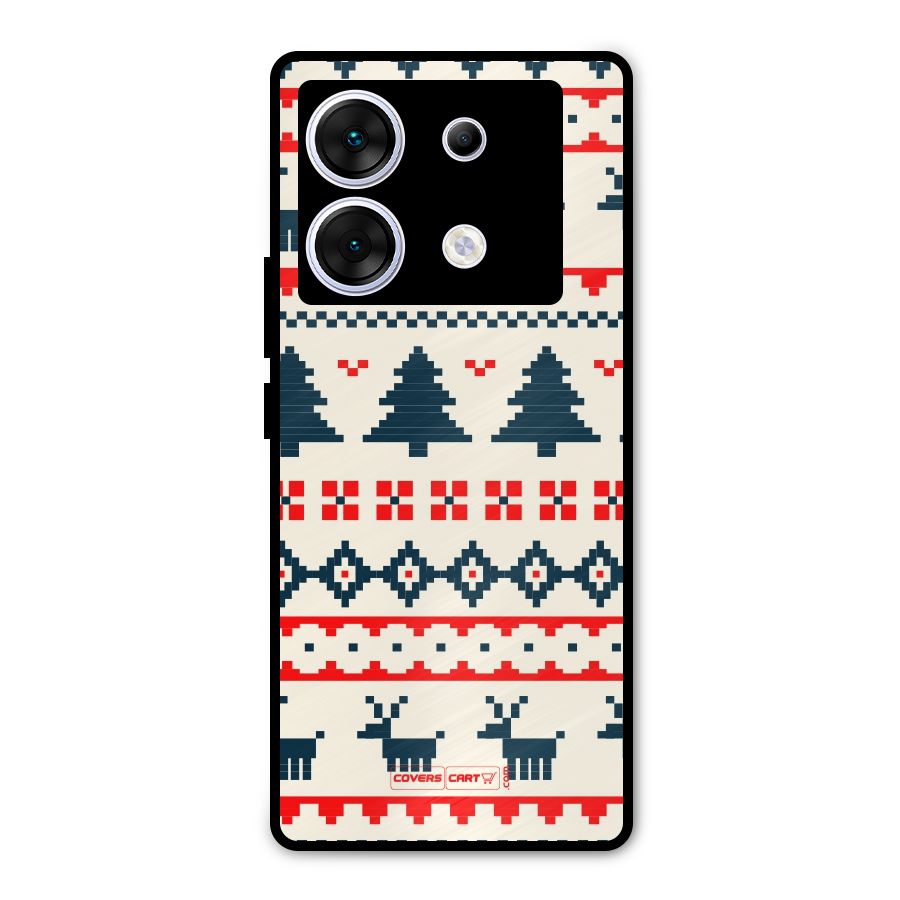 Christmas Design Pattern Metal Back Case for Infinix Zero 30 5G