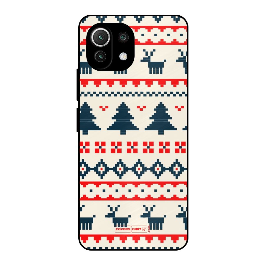 Christmas Design Pattern Metal Back Case for Mi 11 Lite NE 5G