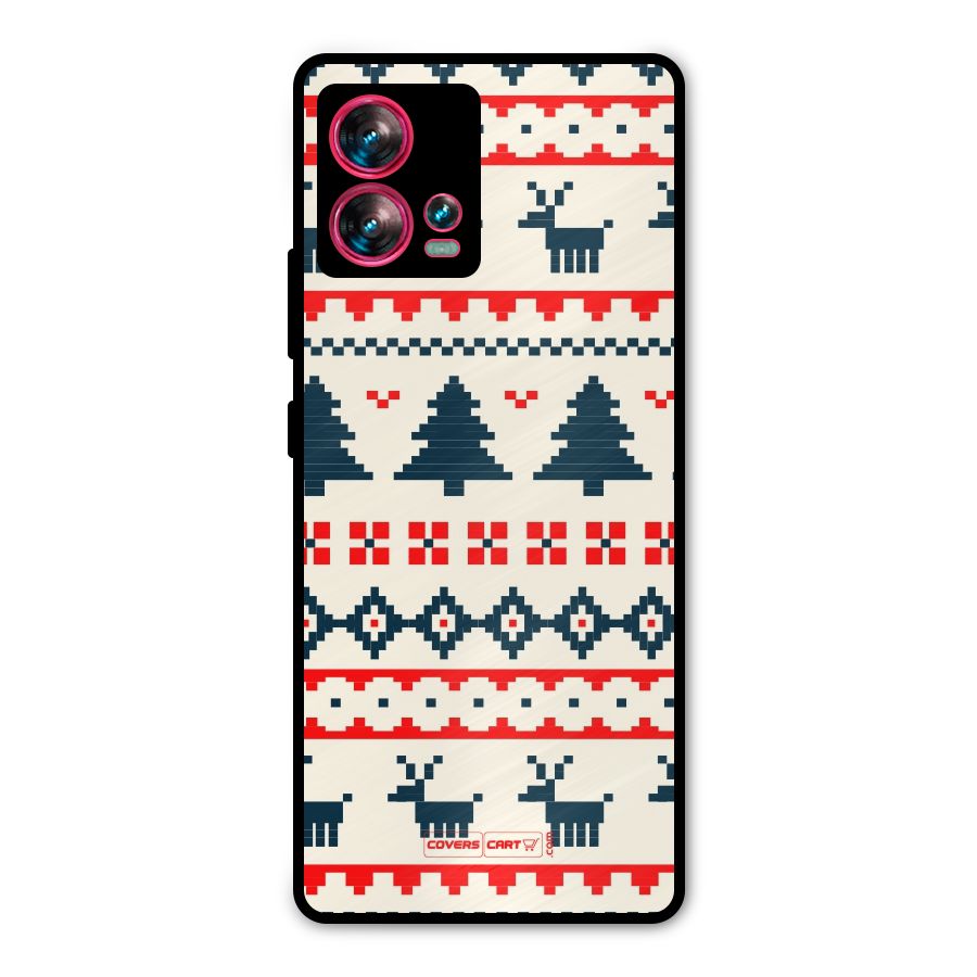 Christmas Design Pattern Metal Back Case for Motorola Edge 30 Fusion