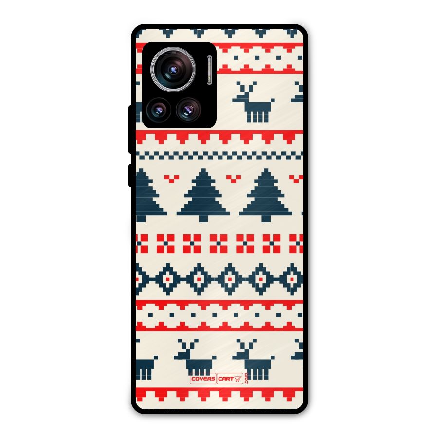 Christmas Design Pattern Metal Back Case for Motorola Edge 30 Ultra