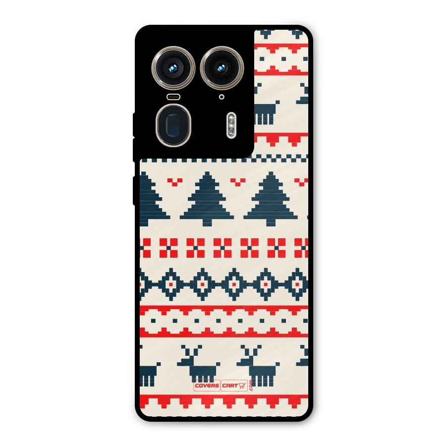Christmas Design Pattern Metal Back Case for Motorola Edge 50 Ultra