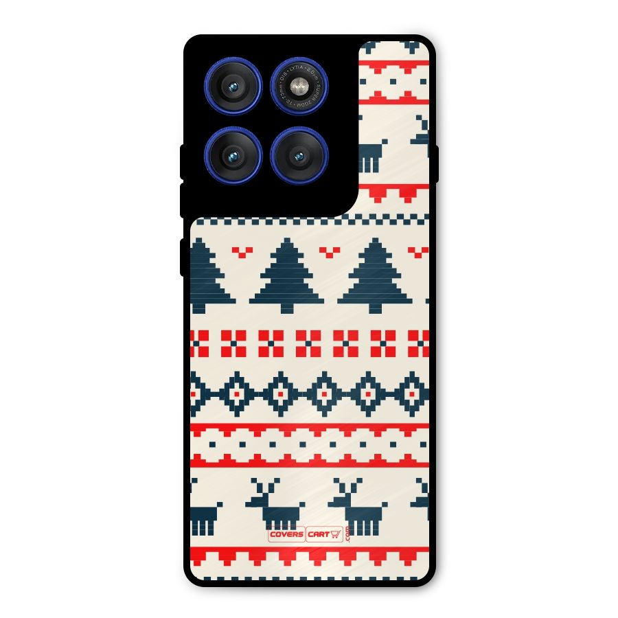 Christmas Design Pattern Metal Back Case for Motorola Edge 60 Pro