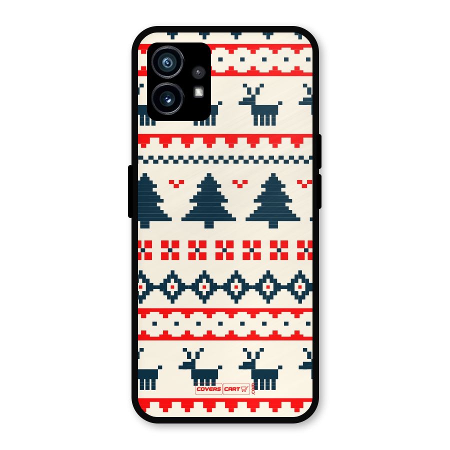 Christmas Design Pattern Metal Back Case for Nothing Phone 1