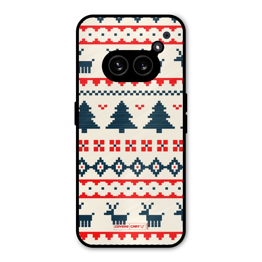 Christmas Design Pattern Metal Back Case for Nothing Phone 2a Plus