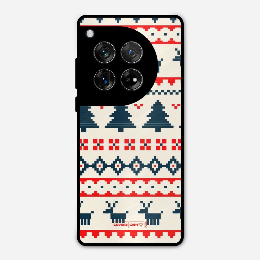 Christmas Design Pattern Metal Back Case for OnePlus 12