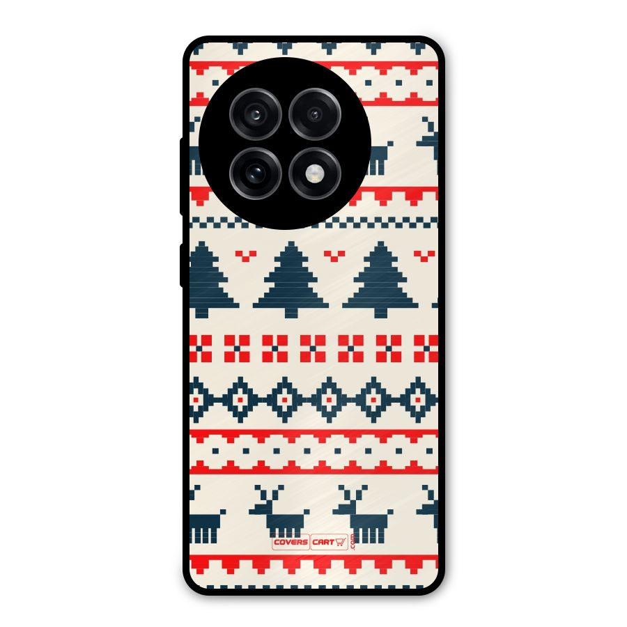 Christmas Design Pattern Metal Back Case for OnePlus 13R