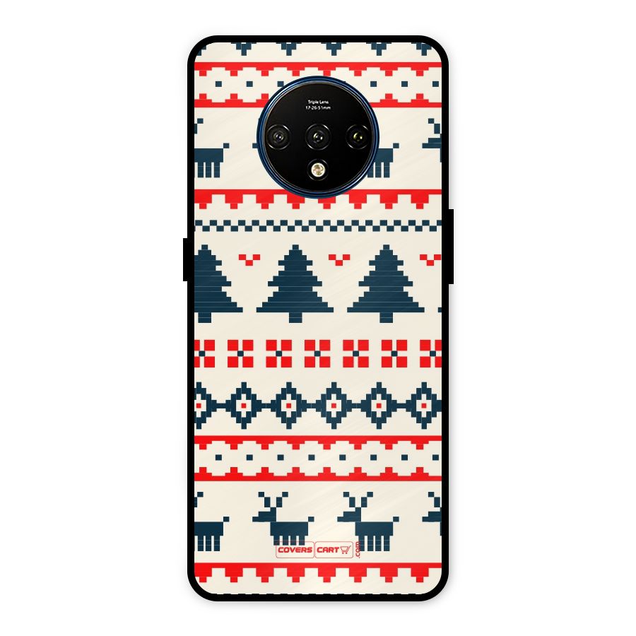 Christmas Design Pattern Metal Back Case for OnePlus 7T