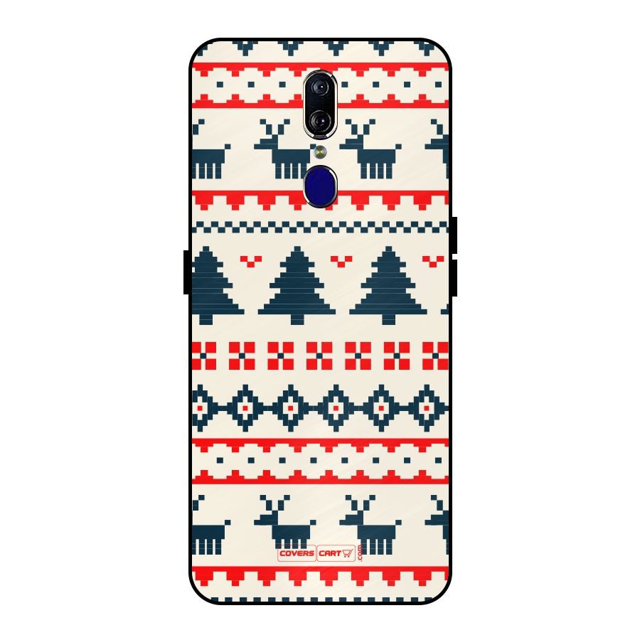 Christmas Design Pattern Metal Back Case for Oppo F11