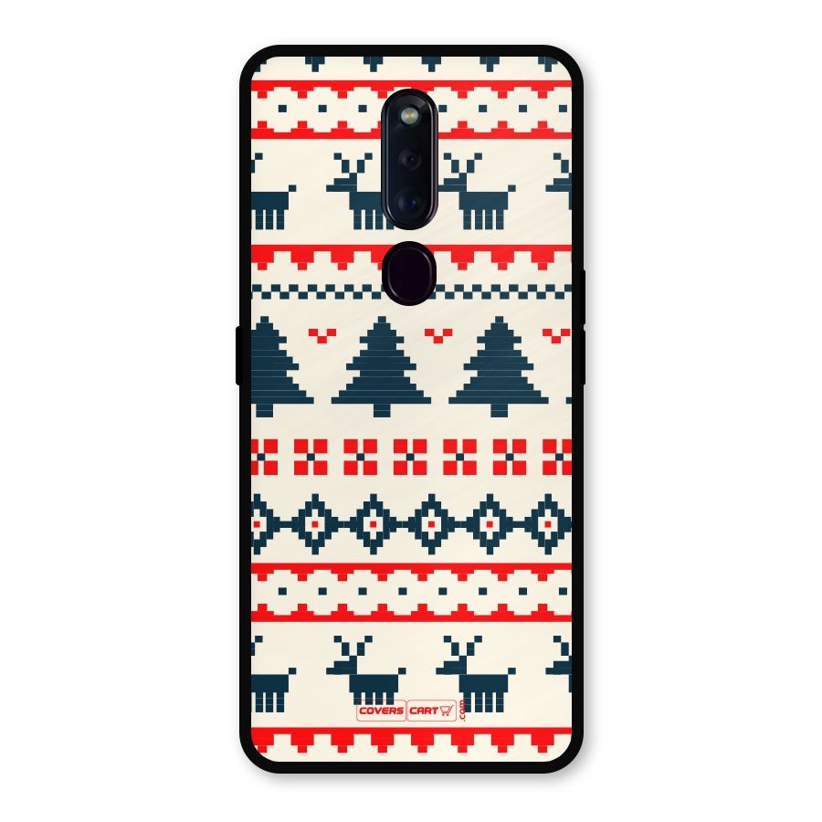 Christmas Design Pattern Metal Back Case for Oppo F11 Pro
