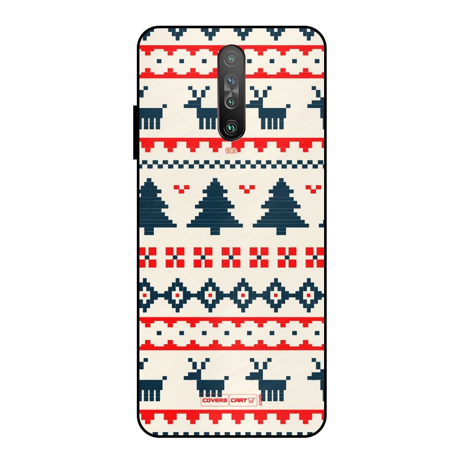 Christmas Design Pattern Metal Back Case for Poco X2
