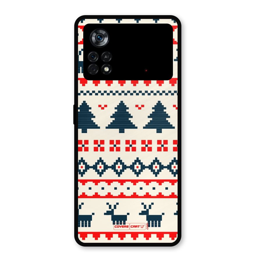 Christmas Design Pattern Metal Back Case for Poco X4 Pro 5G