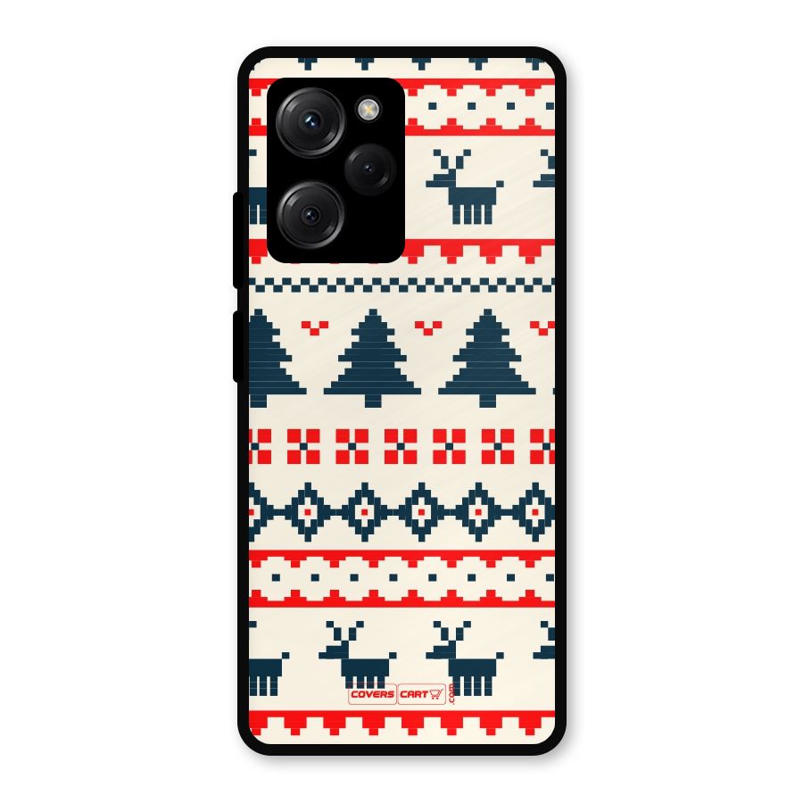 Christmas Design Pattern Metal Back Case for Poco X5 Pro