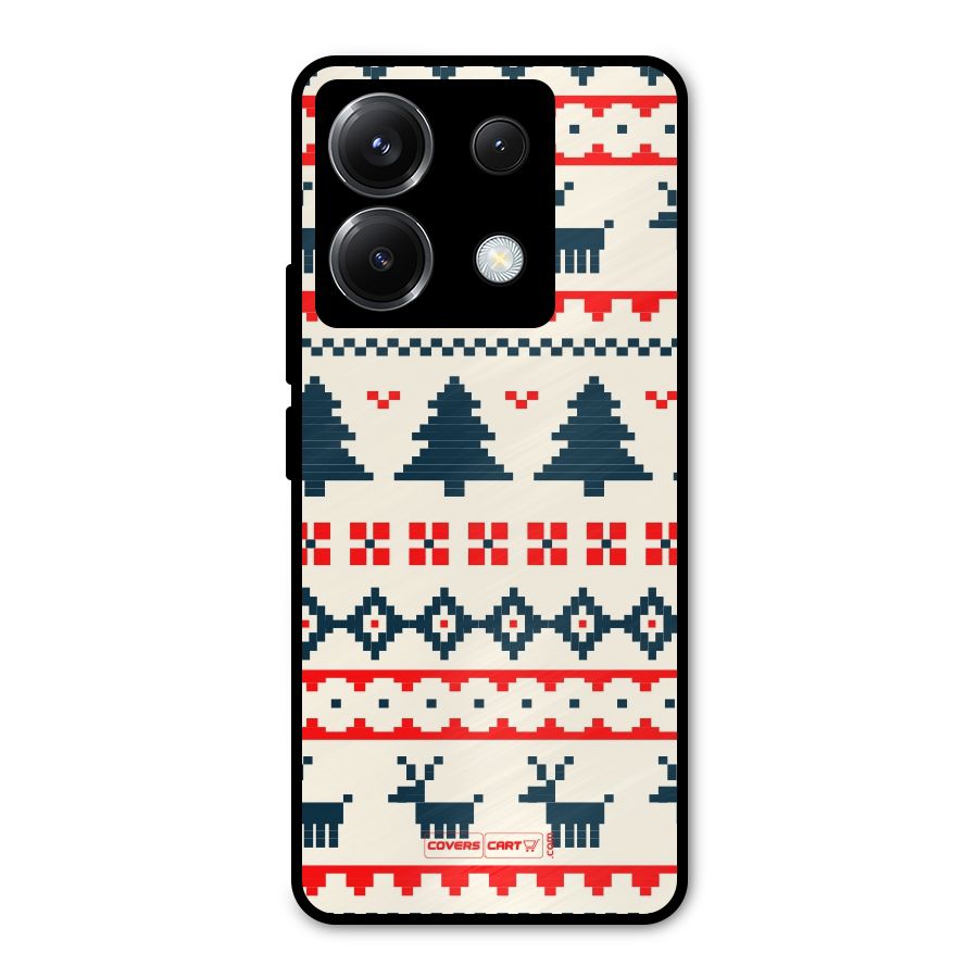 Christmas Design Pattern Metal Back Case for Poco X6