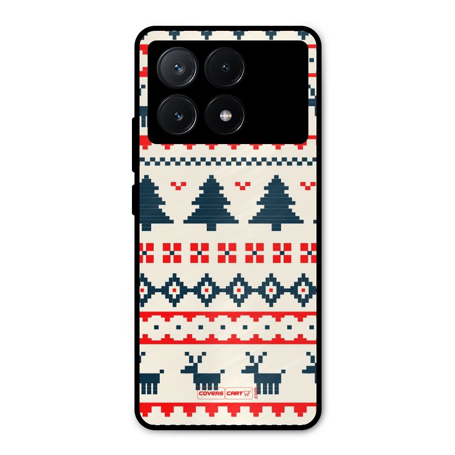 Christmas Design Pattern Metal Back Case for Poco X6 Pro
