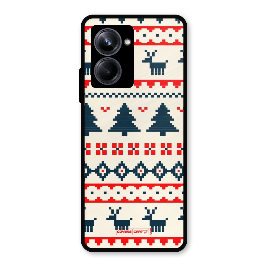 Christmas Design Pattern Metal Back Case for Realme 10 Pro