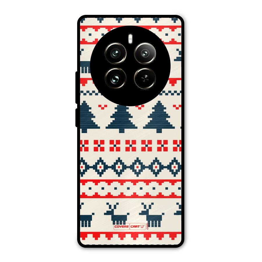 Christmas Design Pattern Metal Back Case for Realme 12 Pro