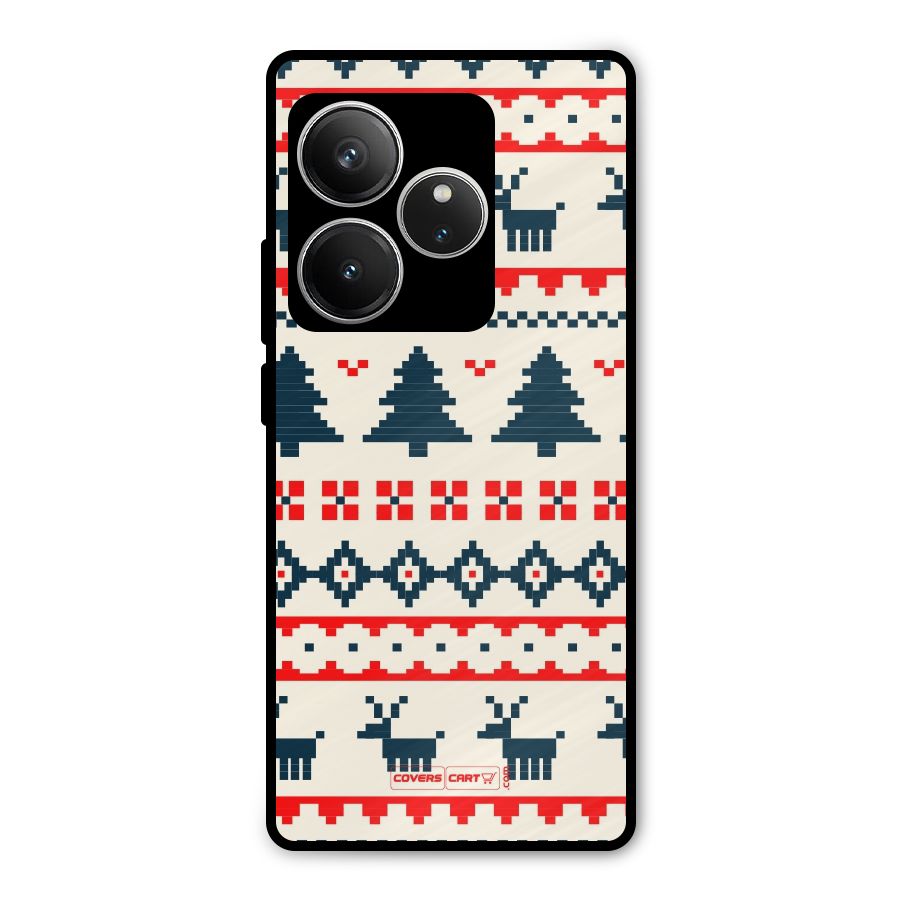 Christmas Design Pattern Metal Back Case for Realme GT 6