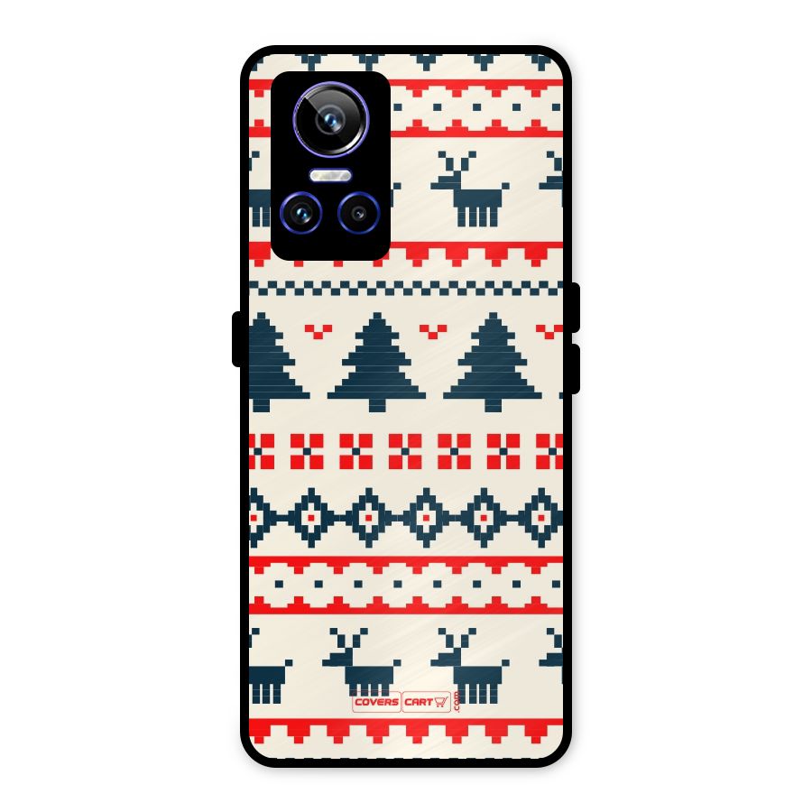 Christmas Design Pattern Metal Back Case for Realme GT Neo 3