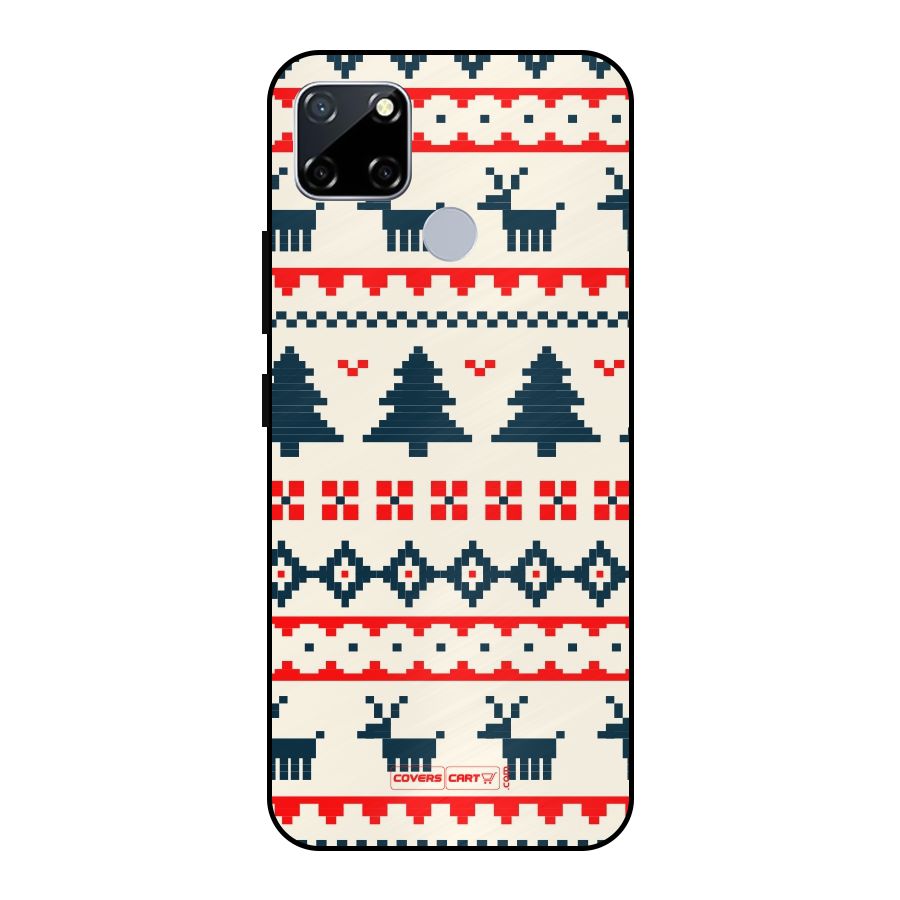 Christmas Design Pattern Metal Back Case for Realme Narzo 20