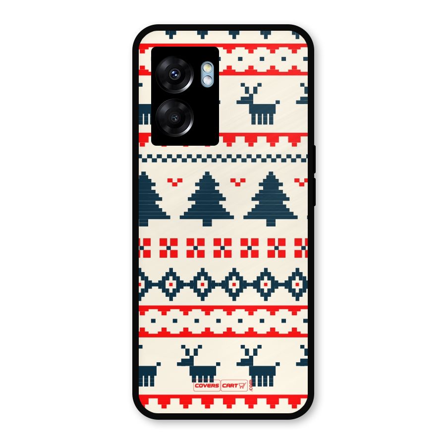 Christmas Design Pattern Metal Back Case for Realme Narzo 50 5G