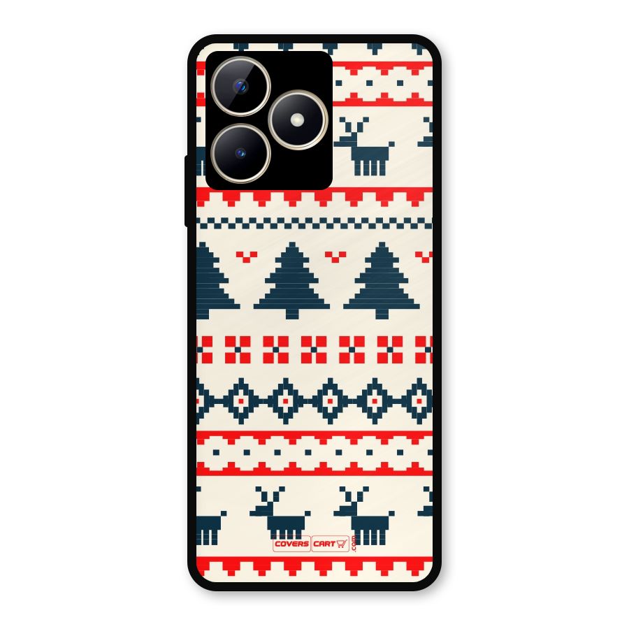 Christmas Design Pattern Metal Back Case for Realme Narzo N53