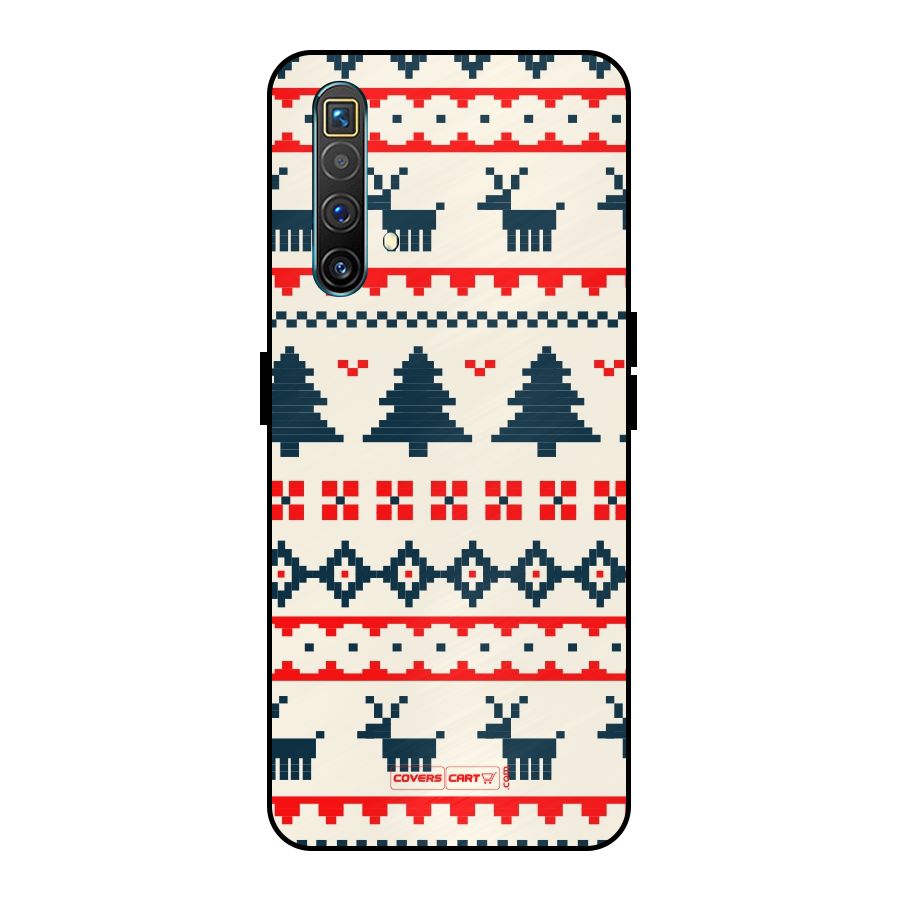 Christmas Design Pattern Metal Back Case for Realme X3 SuperZoom