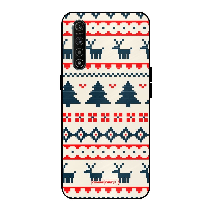 Christmas Design Pattern Metal Back Case for Realme XT