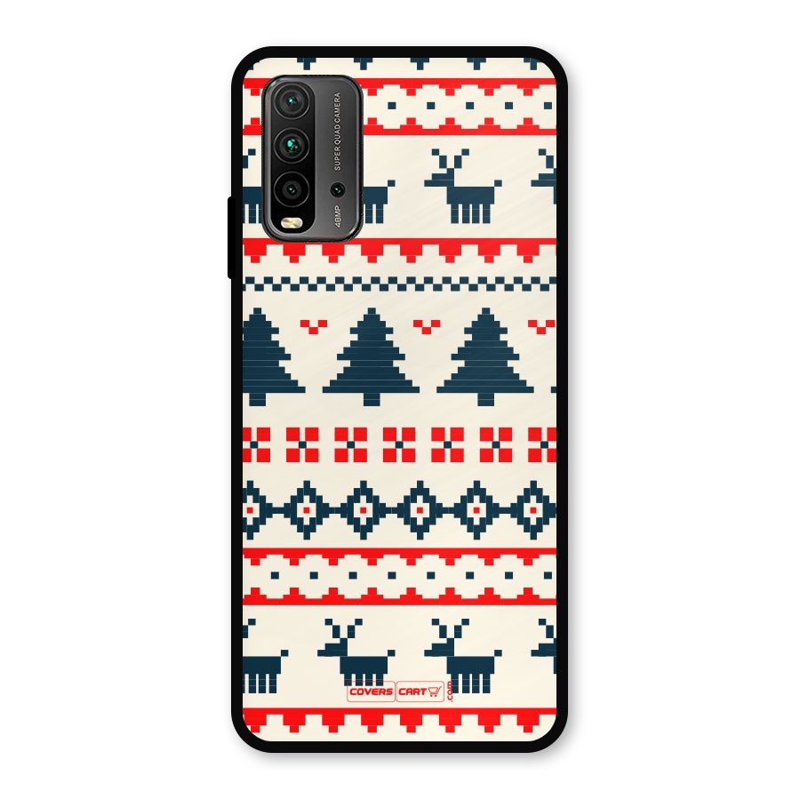 Christmas Design Pattern Metal Back Case for Redmi 9 Power