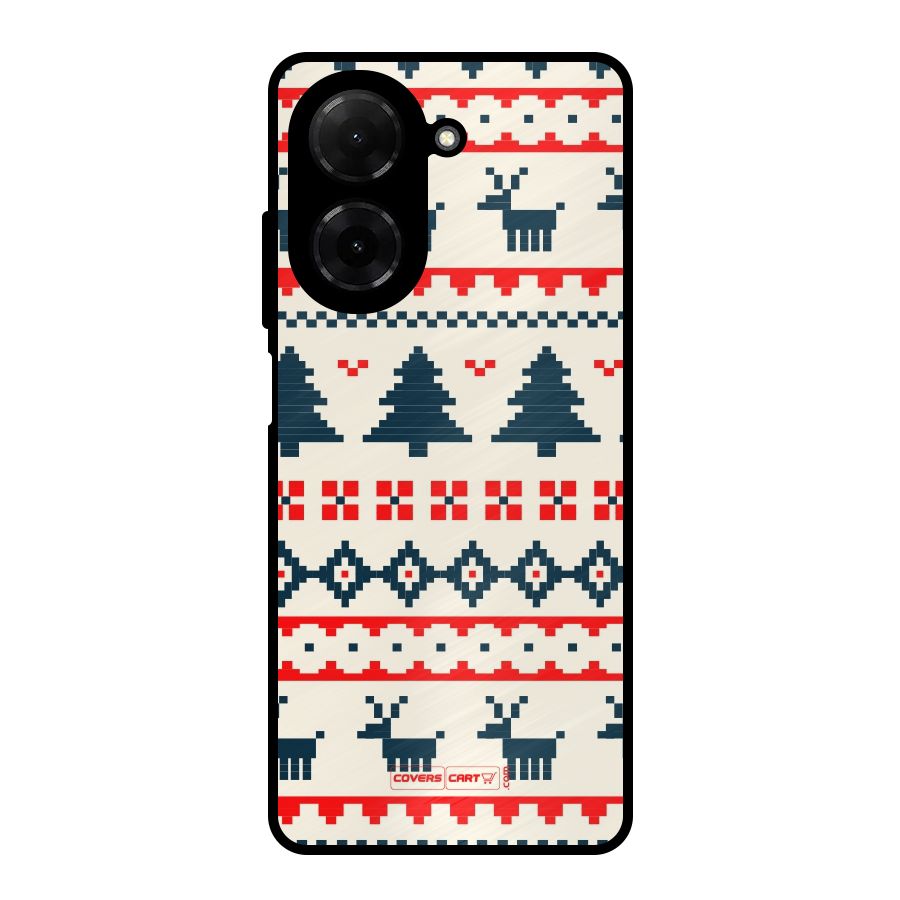 Christmas Design Pattern Metal Back Case for Redmi A5 4G