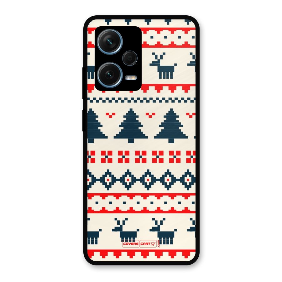 Christmas Design Pattern Metal Back Case for Redmi Note 12 Pro Plus 5G
