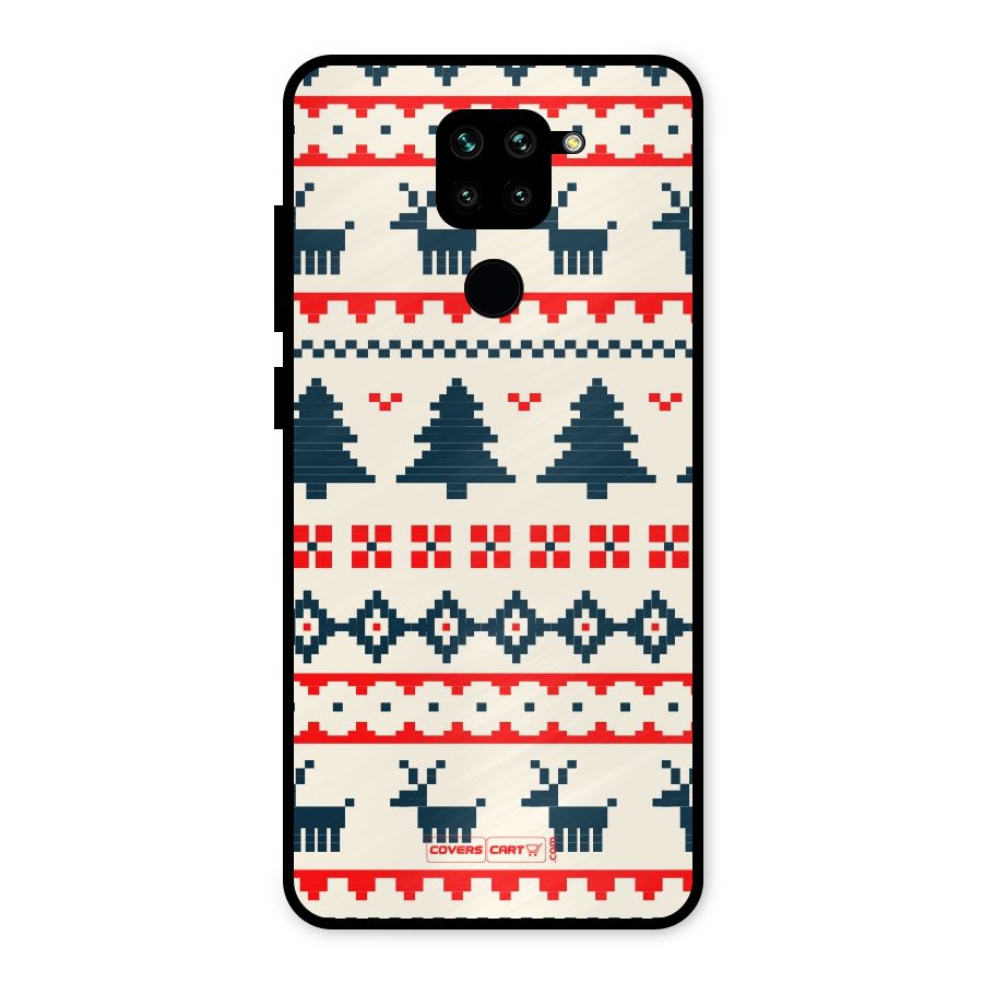 Christmas Design Pattern Metal Back Case for Redmi Note 9