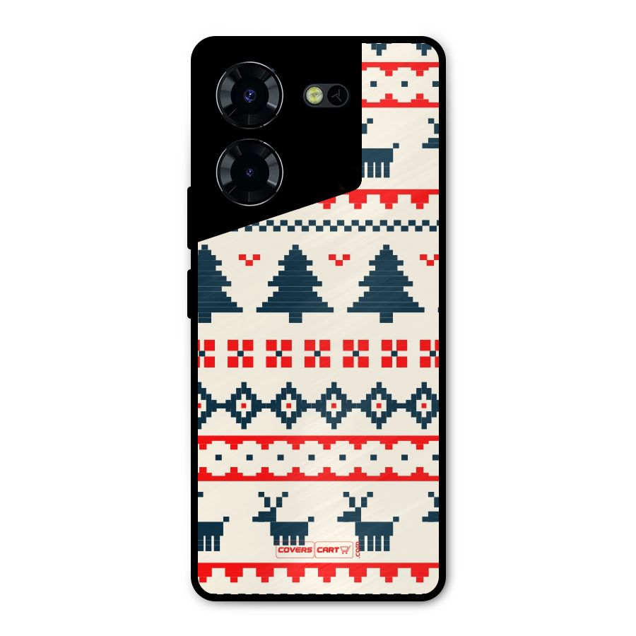 Christmas Design Pattern Metal Back Case for Tecno Pova 5 Pro 5G