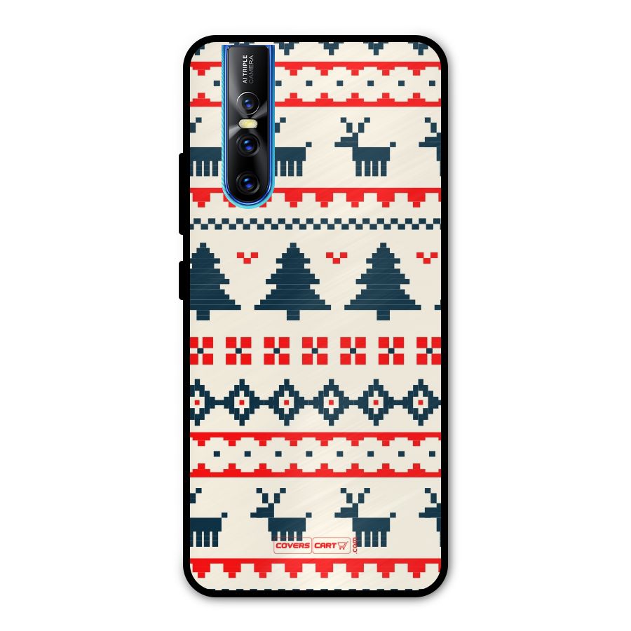 Christmas Design Pattern Metal Back Case for Vivo V15 Pro