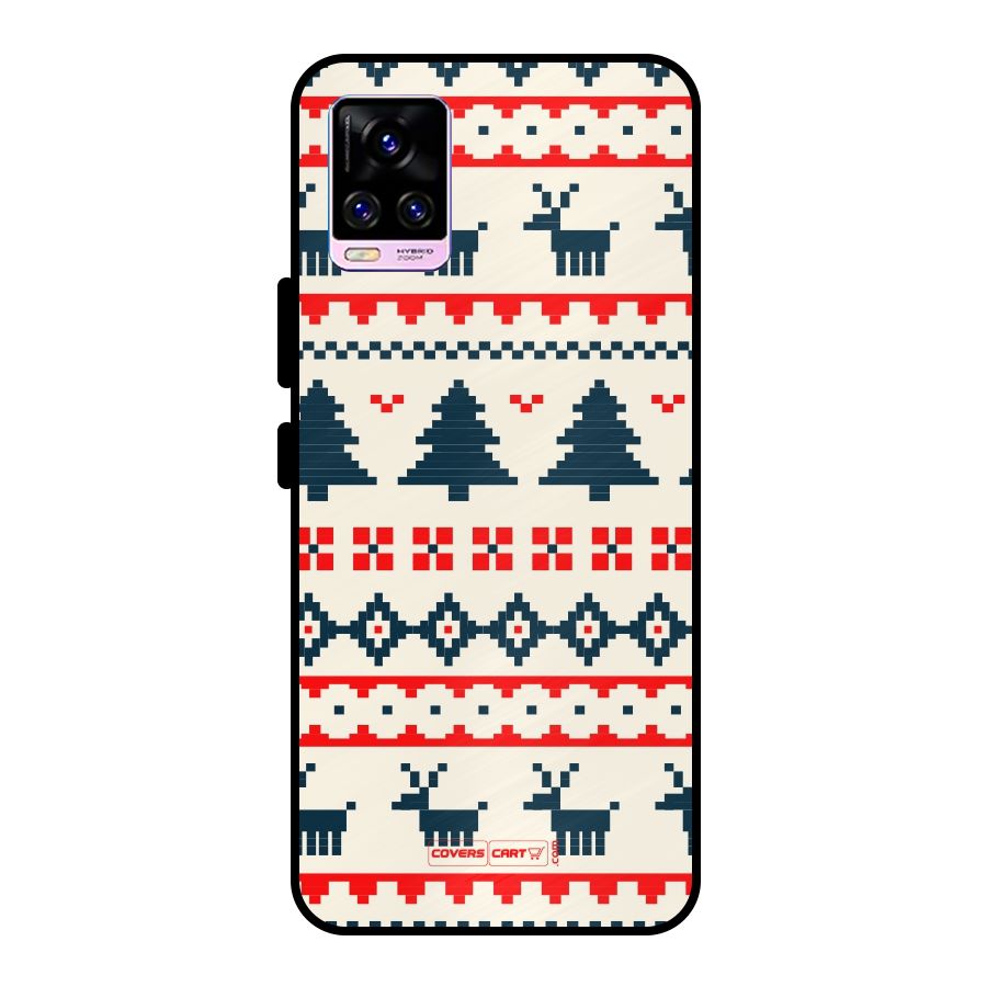 Christmas Design Pattern Metal Back Case for Vivo V20 Pro