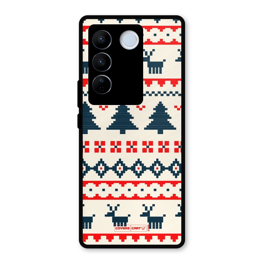 Christmas Design Pattern Metal Back Case for Vivo V27