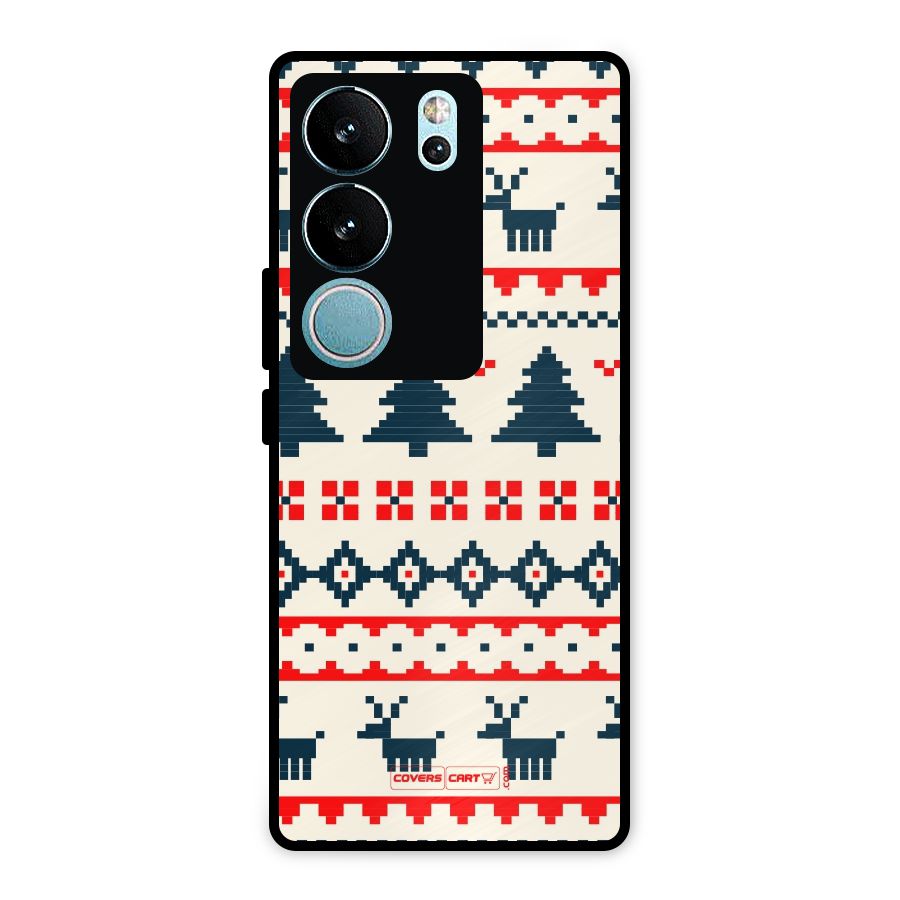 Christmas Design Pattern Metal Back Case for Vivo V29