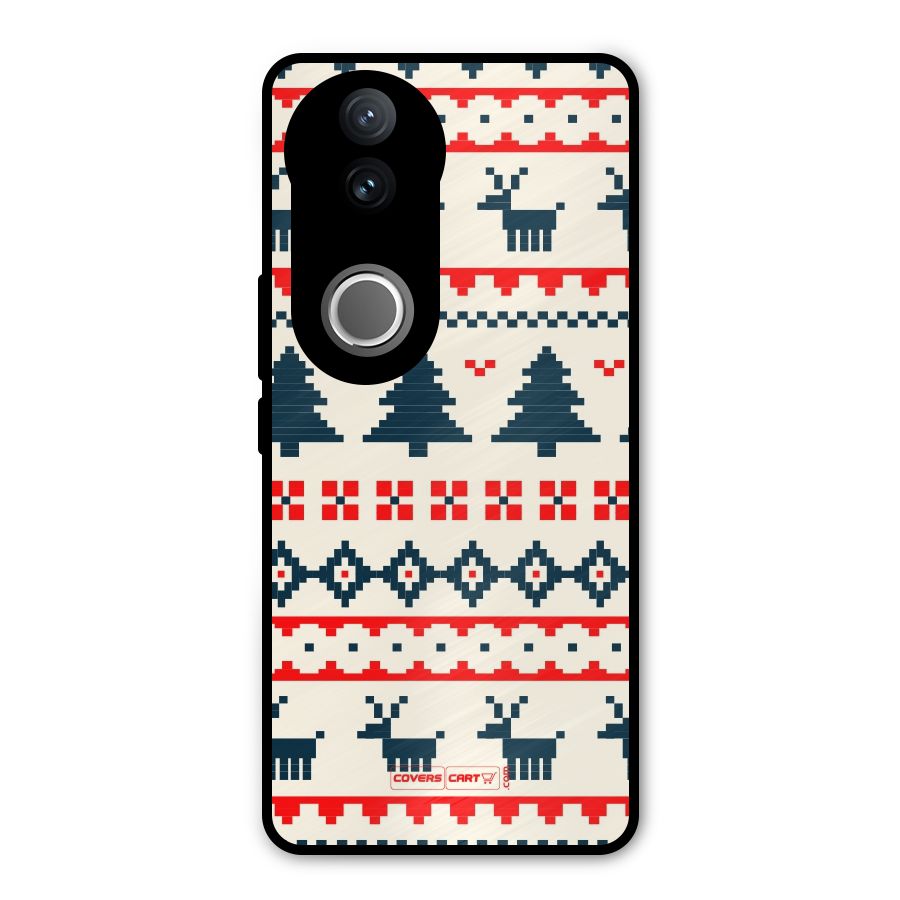 Christmas Design Pattern Metal Back Case for Vivo V50e
