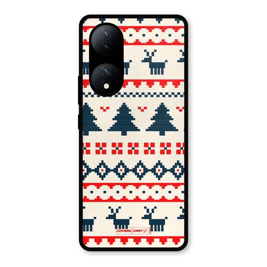 Christmas Design Pattern Metal Back Case for Vivo Y100